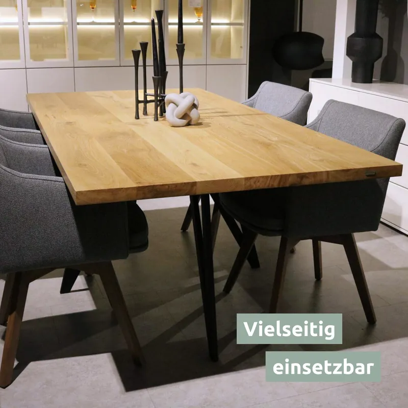 Massivholz-Tischplatte Eiche mit gerader Kante Heißes Angebot